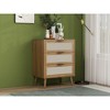 CAVINAS 3 Drawers Nightstand Bedside Table with Large Storage Space End Table for Bedroom, Living Room, Walnut - 2 of 4