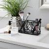 Three Compartment Cosmetic Brush and Pencil Organizer Matte Black - Home Details: Steel Vanity Storage, Spot Clean - 4 of 4