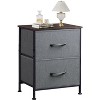 2 Drawer Nightstand for Bedroom, Small Bedside Furniture, Night Stand, End Table with Fabric Bins for Bedroom, Closet, Entryway - 2 of 4