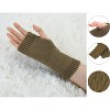 Allegra K Women's Fingerless Gloves Knitted Ribbed Cuff Arm Warmers One Size - 2 of 4