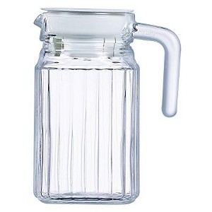 Luminarc 16.75 Ounce Quadro Pitcher with White Lid - 1 of 4