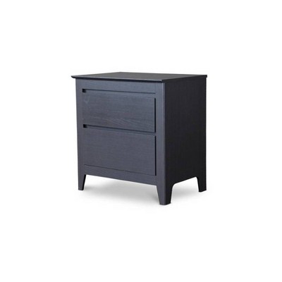 Espresso Contemporary 2-Drawer Nightstand with Angled Feet