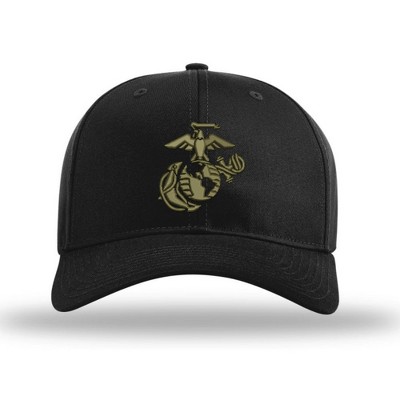 OUTSIDE THE WIRE Leatherneck for Life 3D Eagle Globe & Anchor Structured USMC Hat - OD GREEN Logo