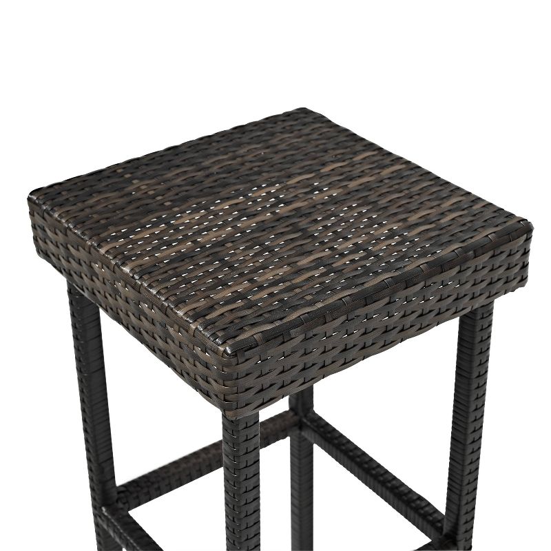 Palm Harbor Outdoor Wicker Counter Stools, 2pk - UV-Resistant, Weathered Gray, Steel Frame - Crosley, 5 of 6