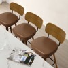 Bekrvio Swivel Counter Height Bar Stools Set of 1/2/3/4,26" Faux Leather Upholstered Bar Stools with Back & Bent Wood Frame for Kitchen Island - 4 of 4