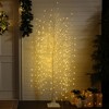 LuxenHome 5.9Ft Pre-Lit White Willow Artificial Tree with Realistic Faux Tree Trunk - 2 of 4