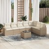vidaXL Garden Sofa Set Beige PE rattan, powder-coated steel, tempered glass - 2 of 4