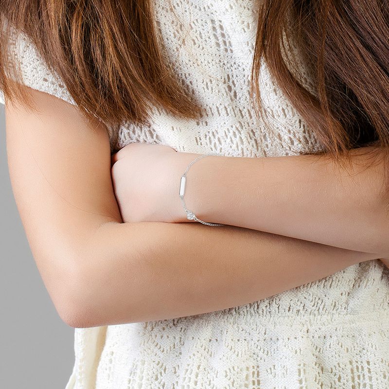 Girls' Heart & Pearl ID Bracelet Sterling Silver - In Season Jewelry, 2 of 4