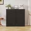 COZONY 20 Gallon Tilt Out Trash Can Cabinet, Double Bin Dog-Proof Garbage Cabinet with Hidden Drawer, Deodorizing Space-Saving Kitchen Furniture - 4 of 4