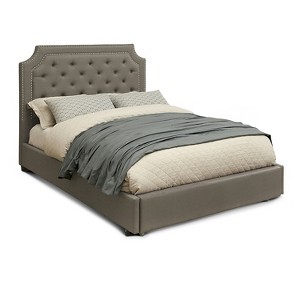 Kenya Modern Tufted Fabric Full Bed With Footboard Drawer Gray - ioHOMES