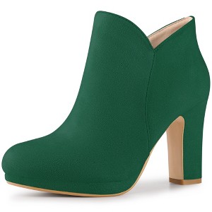 Perphy Women's Platform Round Toe Chunky High Heels Ankle Boots - 1 of 4