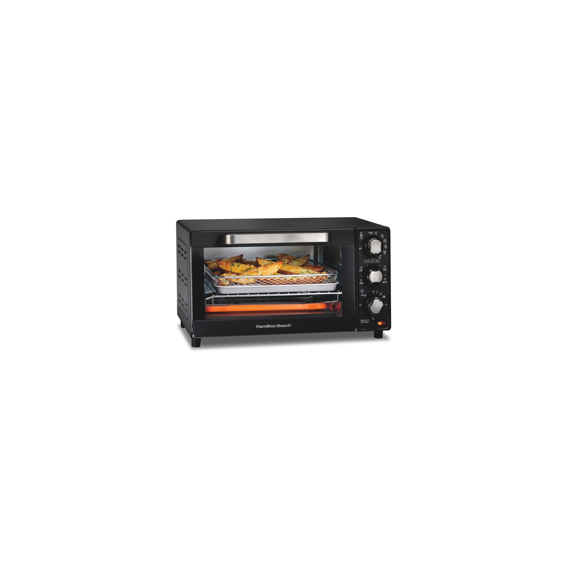 Hamilton Beach Toaster Oven Black 31404: 1100W, 1-Year Warranty, Bakes & Broils, Freestanding, Includes Baking Pan