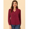 Allegra K Women's Elegant V Neck Work Office Button Up Shirt - 2 of 4