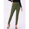 INSPIRE CHIC Women's Faux Suede High Waisted Elastic Slim Casual Leggings Pants - 3 of 4