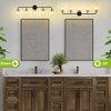 POWLIG 38.98-in 5-Light Black&Gold Bathroom Light Fixtures Over Mirror Vanity Lighting with Clear Glass Globe Shades - 4 of 4