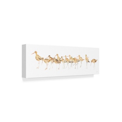 Trademark Fine Art -Avery Tillmon 'Watercolor Sandpipers Panel' Canvas Art