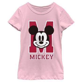 Girl's Mickey & Friends Varsity Large Face T-Shirt