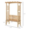 Outdoor Garden Bench Arch Pergola with Natural Fir Wood Build, Protective Varnish - 3 of 4