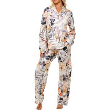 Women's Soft Cotton Knit Jersey Pajamas Lounge Set, Long Sleeve Top and Pants with Pockets