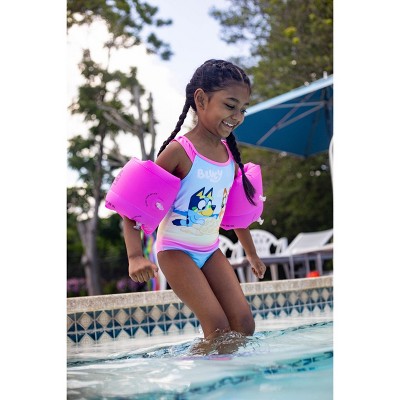 Bluey & Bingo Little Girls One-Piece Bathing Suit Pink/Blue 5-6 — фото 2