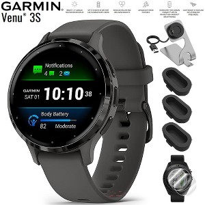 Garmin Venu 3S GPS Smartwatch Steel with Gray Case 41mm + Charging Dock Bundle - 1 of 4