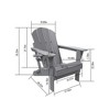 FURNIinspire Patio Seating Sets Folding Adirondack Chairs With Side Table, 3-Piece Rocking Chairs Set With Wood Texture, Gray, 30“*28”*35“ - 3 of 4