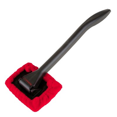 Fleming Supply Windshield Washer Cleaning Tool With Microfiber Pad - Black/Red