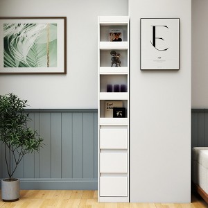 ModernLuxe 70.87" H Display Storage Cabinet, 4-Tier Shelf with 3 Side Drawers, Modern Bookcase for Living Room/Home Office, White/Walnut - 1 of 4