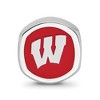 Black Bow Jewelry Sterling Silver Wisconsin Badgers NCAA Bead Charm - 3 of 4