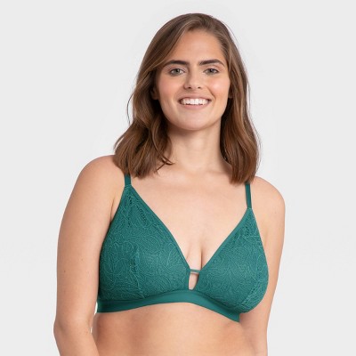 All.you.lively Women's Floral Print Busty Mesh Trim Bralette - Turquoise  Green 1 : Target