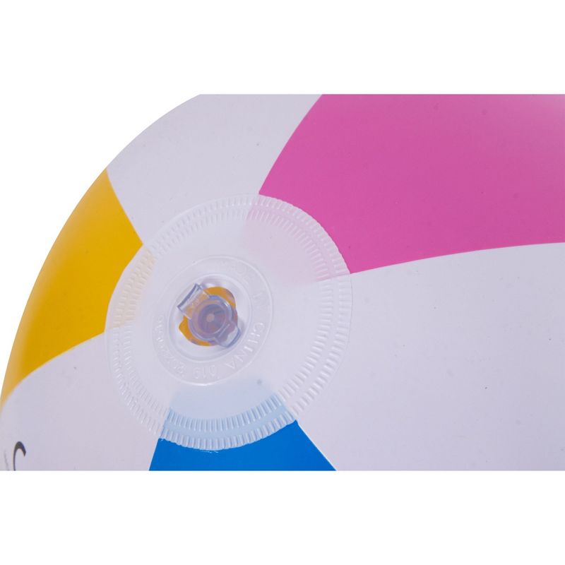 Pool Central 16" Inflatable 6-Panel Beach Ball Swimming Pool Toy - White/Pink, 4 of 10