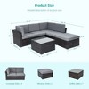 Sonkuki 4-Piece Patio Conversation Set with Ottoman and Tempered Glass Coffee Table - 3 of 4