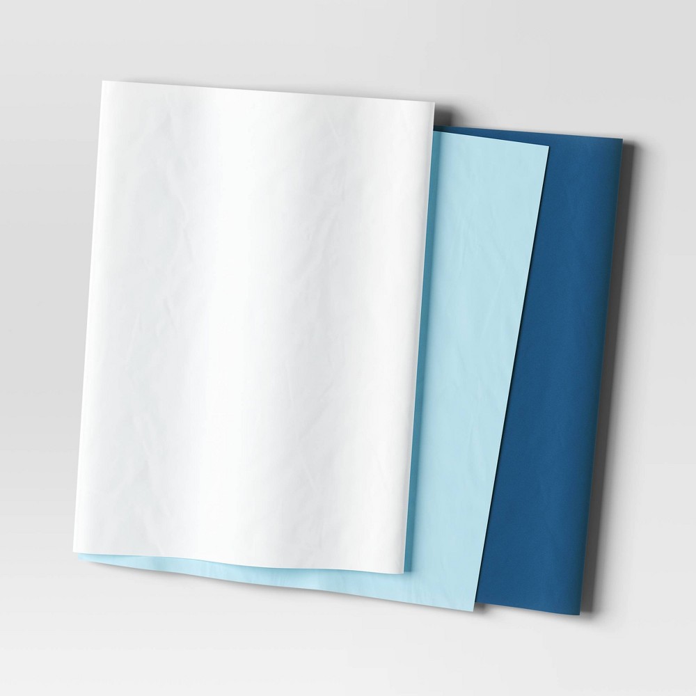 30ct Banded Christmas Gift Tissue Paper White/Blue/Navy - Wondershop™