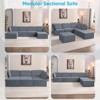 Mjkone Oversized Modular Sectional Sofa, U/L-Shaped Couch with Deep Seat, Ottoman, Convertible Modern Linen Sleeper Sofa Bed - 4 of 4