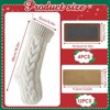 Aoibox 4 Pack Personalized White Knit Christmas Stockings with Leather Patches Custom Name 18 x 4.7 Inch Large Holiday Decor - 2 of 4