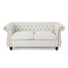 61.75'' Velvet Chesterfield Loveseat Sofa with Deep Button Tufted Diamond Stitch, Rolled Arms and Nailhead Accents - 2 of 4
