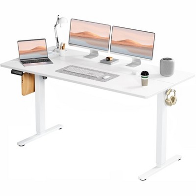 Mr Ironstone Ergonomic Height Adjustable Table with T-Shaped Metal Bracket Modern Computer Workstations