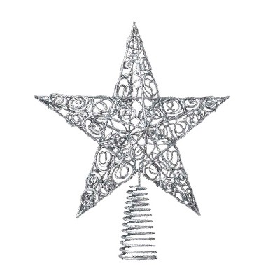 Kurt S. Adler 10" Silver Glittered Wire Filigree Star Christmas Tree Topper