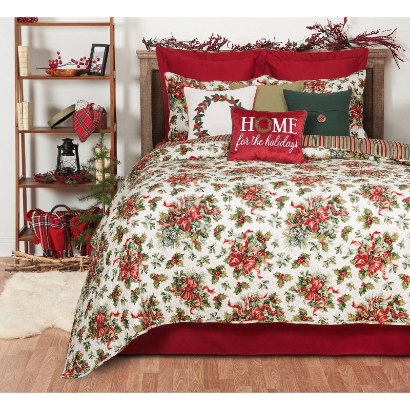 C&F Home Holiday Ribbon Cotton Quilt Set  - Reversible and Machine Washable, 4 of 7