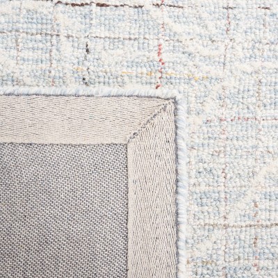 Blue and Ivory Floral Hand-Tufted Wool Area Rug, 3' x 5'