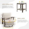 YARDSIGHT Patio Swivel Rocking Chair with Cushions & Storage Side Table - Outdoor Wicker Lounge Set for Porch or Backyard - 4 of 4