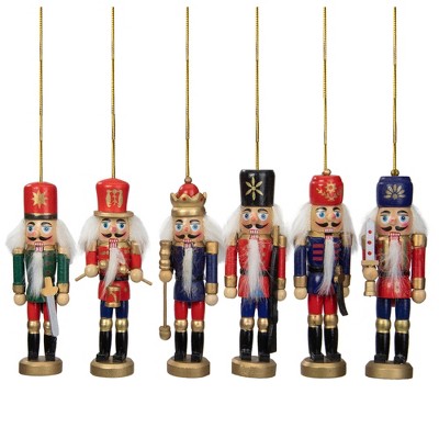 Northlight 6-Count Red and Blue Classic Nutcracker Christmas Ornaments - 5.25 Inches