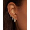 Gold Hoop Earrings Set for Women Trendy, 14K Gold Plated Chunky Hypoallergenic Small Diamond Cartilage Hoops Cute Cubic - 4 of 4