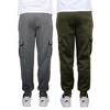 Blue Ice Apparel Men's Heavyweight Fleece-Lined Cargo Jogger Sweatpants -2 Pack - 2 of 3
