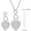 EVERLY JEWELRY | Sterling Silver 1/2ct TW Diamond Heart Infinity Pendant with Chain and Earrings 2-Piece Set - 2 of 4