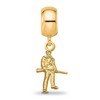 Black Bow Jewelry 14k Yellow Gold Plated Sterling Silver West Virginia Mountaineers NCAA Bead Charm - 2 of 4