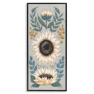 Stupell Industries Country Sunflower Blossoms Botanicals Framed Giclee Art, Black, 13" x 30" - 1 of 4