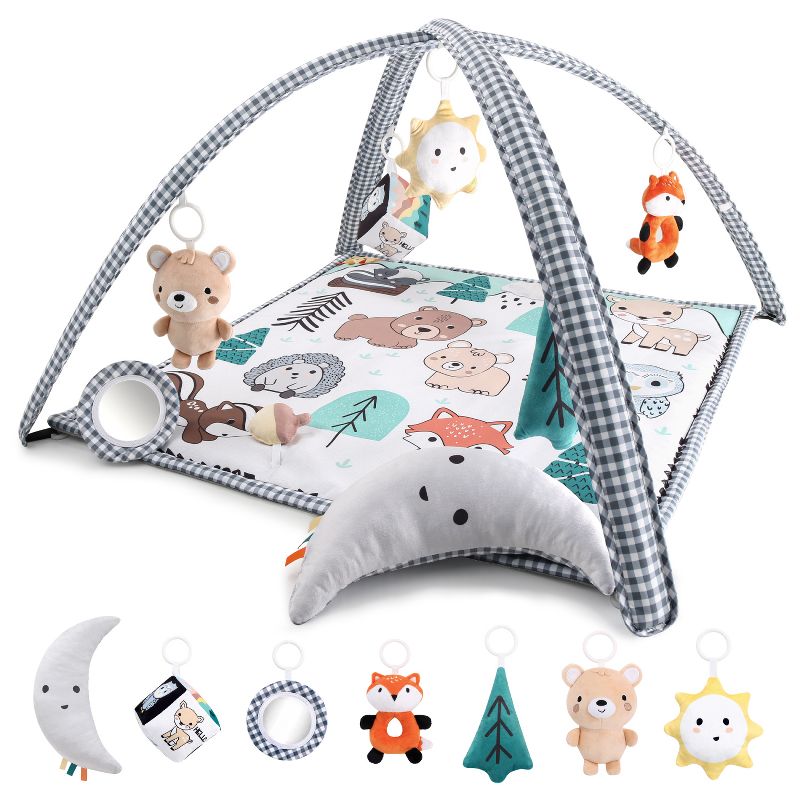 The Peanutshell Woodland 7-in-1 Activity Play Gym & Play Mat for Baby, 1 of 9