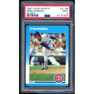 Greg Maddux Rookie Card 1987 Fleer Update Glossy #U-68 PSA 9 - 1 of 2