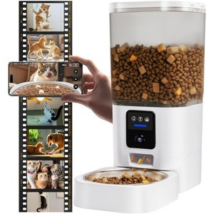 Automatic Cat Dog Feeder with 5G WiFi, Smart APP/Alexa Controlled Food Dispenser with Timer and Slow Feed Bowl - 1 of 4